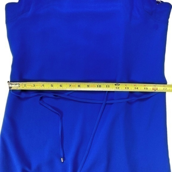Lost April Slip Dress Womens Size Small Royal Blue Sleeveless Belted Lined Mini - Picture 11 of 15